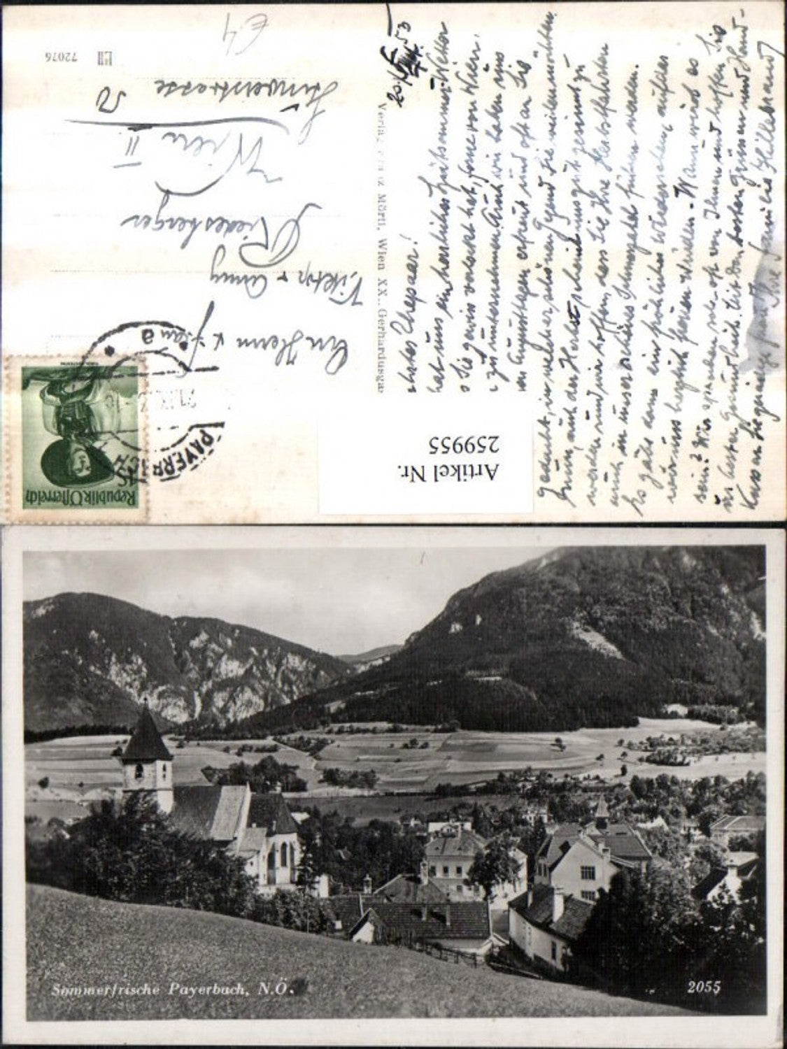 259955,Payerbach Teilansicht Kirche