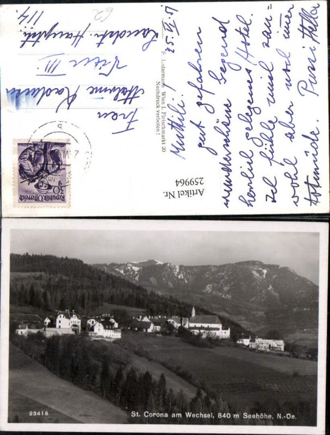 259964,St. Corona am Wechsel Totale Bergkulisse