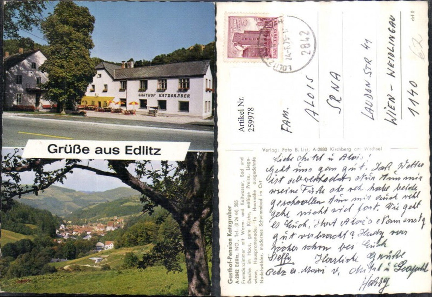 259978,Grüße aus Edlitz Totale Gasthof Pension Katzgraber Mehrbildkarte