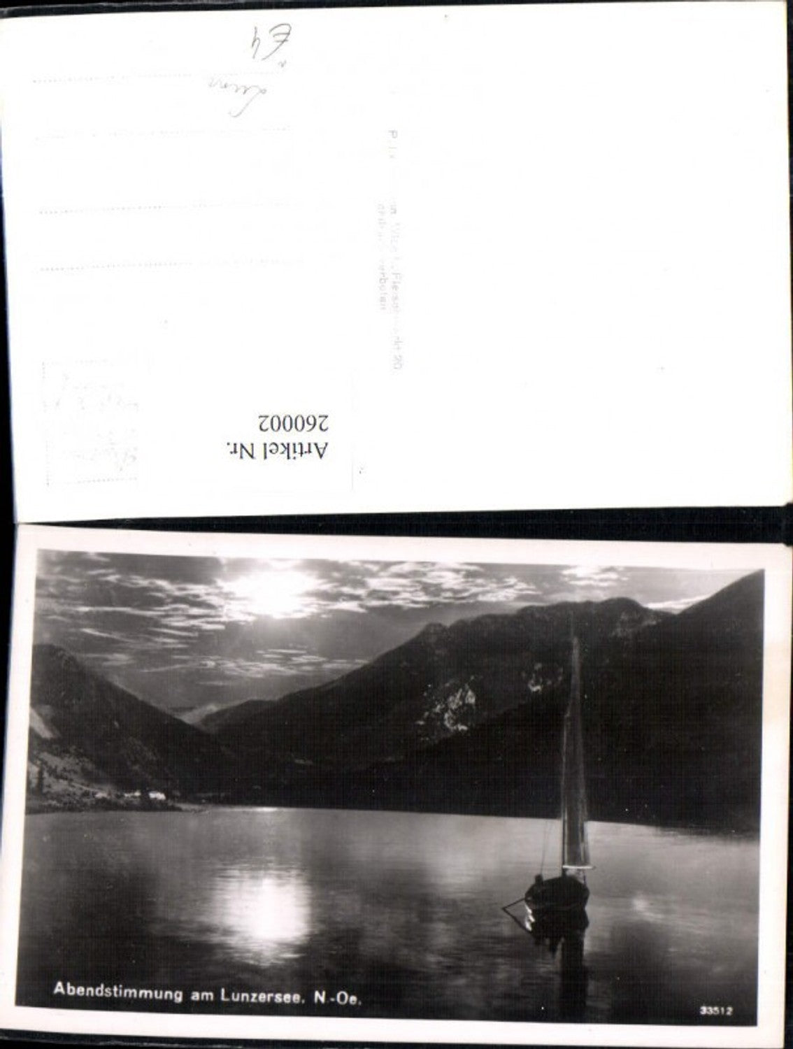 260002,Abendstimmung am Lunzersee See b. Lunz Segelboot