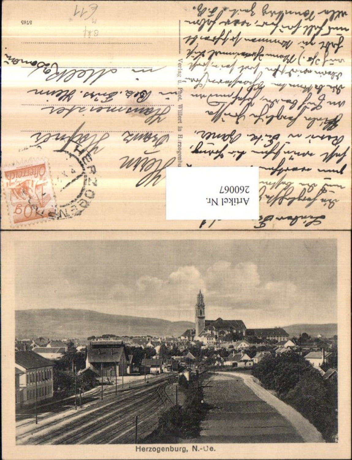 260067,Herzogenburg Totale Kirche Bahnhof