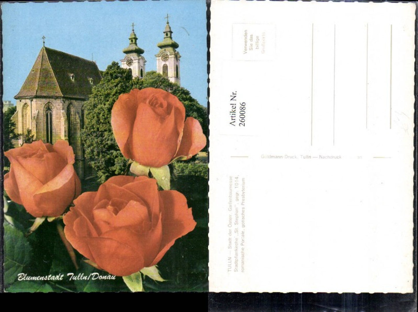 260086,Tulln an d. Donau Stadtpfarrkirche Kirche St. Stephan Fotomontage Rote Rosen