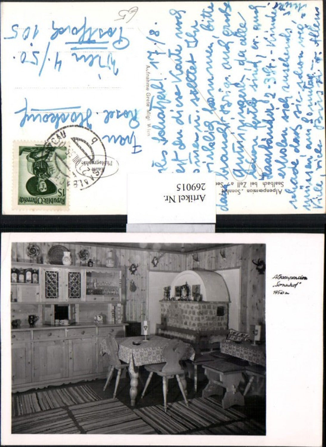 269015,Saalbach b. Zell am See Alpenpension Sonnhof Innenansicht Kamin