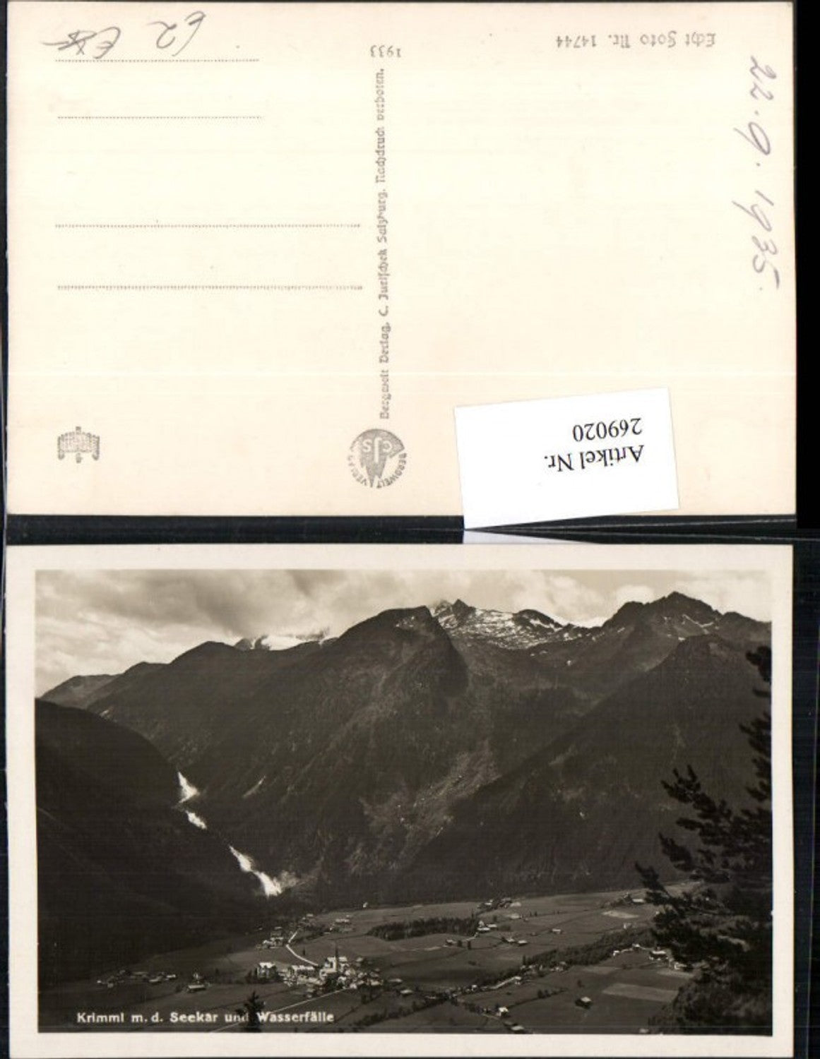 269020,Krimml Totale m. d. Seekar u. Wasserfälle Bergkulisse