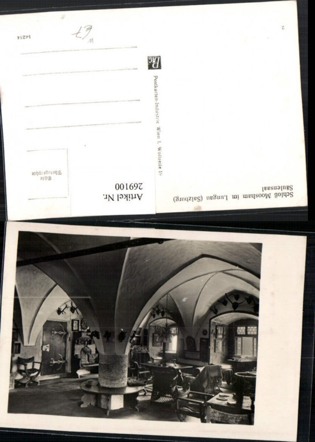 269100,Foto AK Schloss Moosham im Lungau b. Unternberg Säulensaal Innenansicht