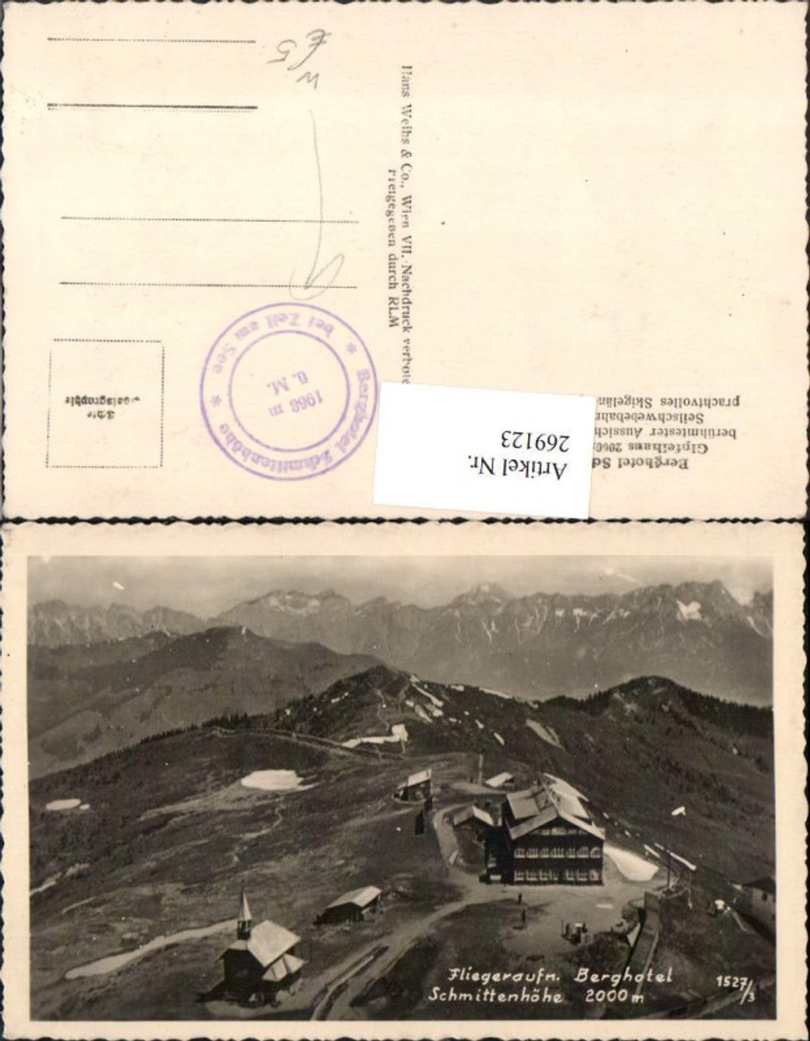 269123, Berghotel Schmittenhöhe b. Zell am See Fliegeraufnahme Luftaufnahme Bergkulisse