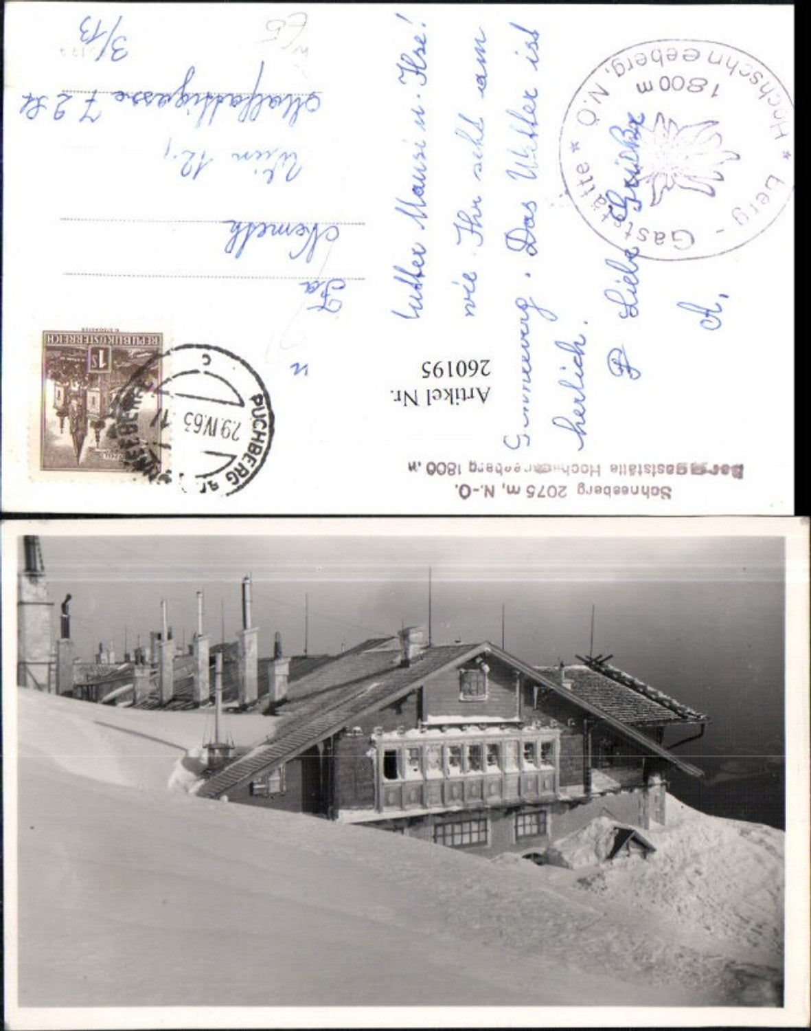 260195,Berggaststätte Hochschneeberg b. Puchberg Winterbild