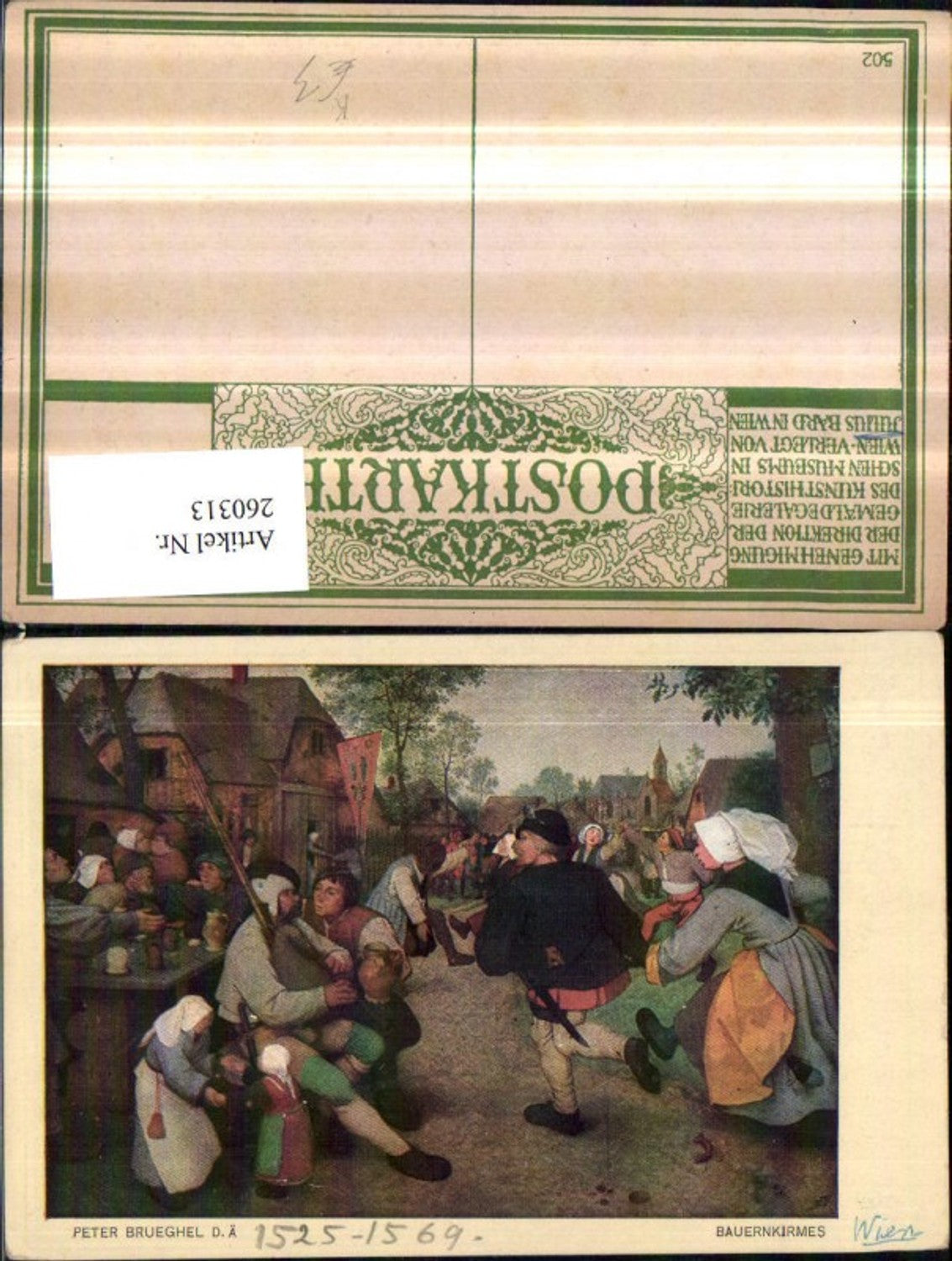 260313,Künstler AK Peter Brueghel Bauernkirmes Personen Tanz