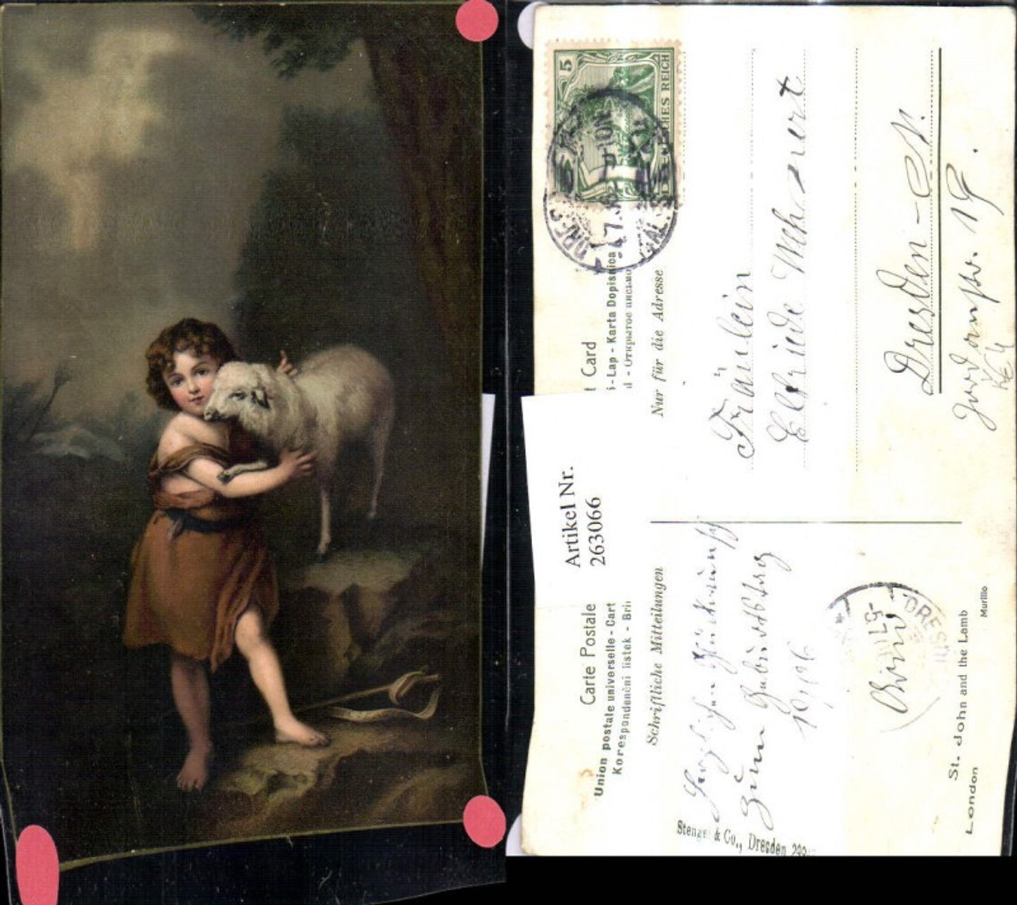263066,Stengel Co 29943 Murillo St John and the lamb Junge Bub m. Lamm