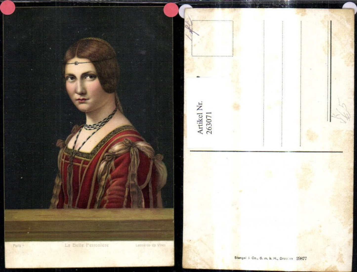 263071,Stengel Co 29877 Leonardo da Vinci La Belle Ferroniere Frau Portrait
