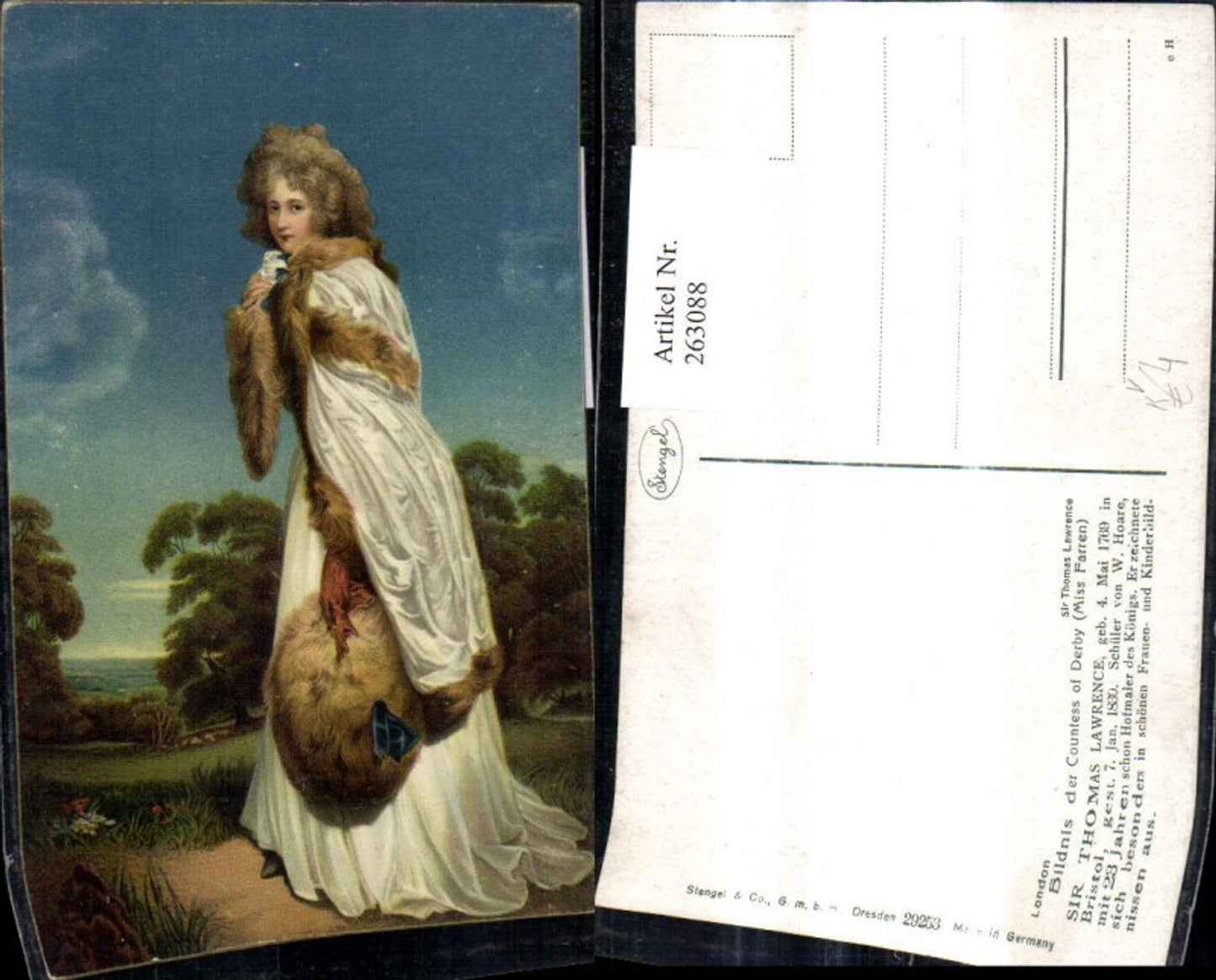 263088,Stengel Co 29253 Sir Thomas Lawrence Bildnis der Countness of Derby Miss Farren Frau Portrait