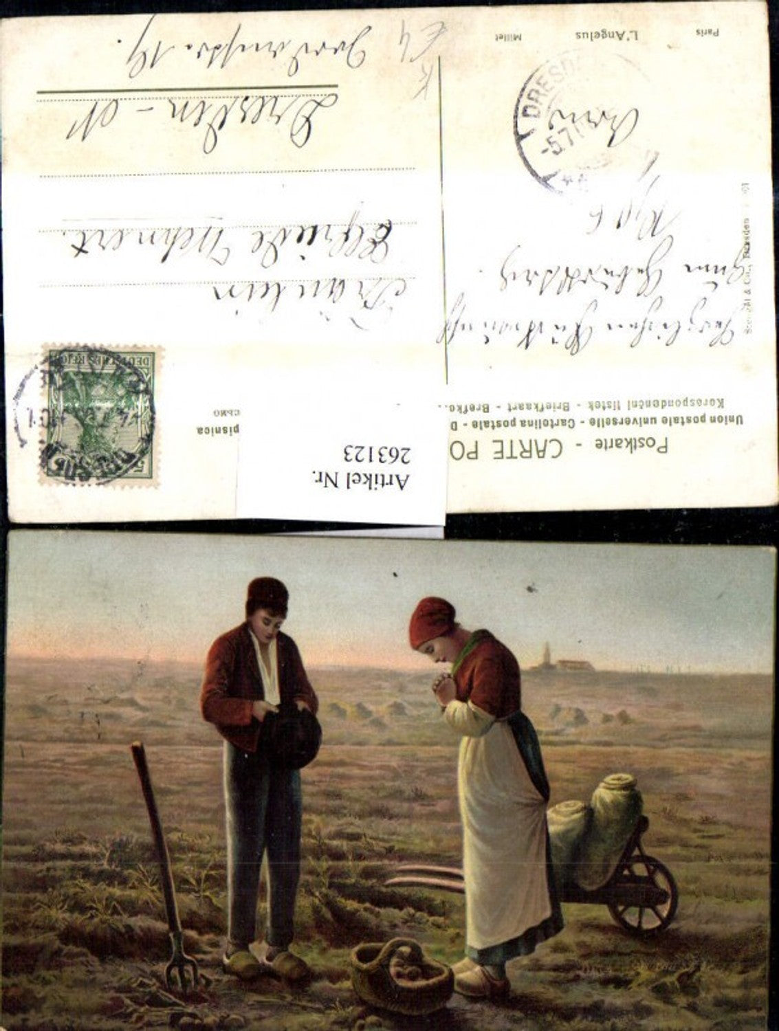 263123,Stengel Co 29901 Millet L Angelus Paar Bauern Gebet a. Feld