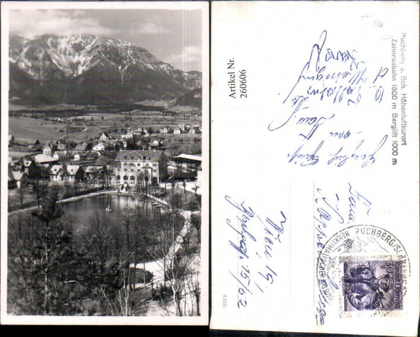 260606,Puchberg am Schneeberg Teilansicht Bergkulisse