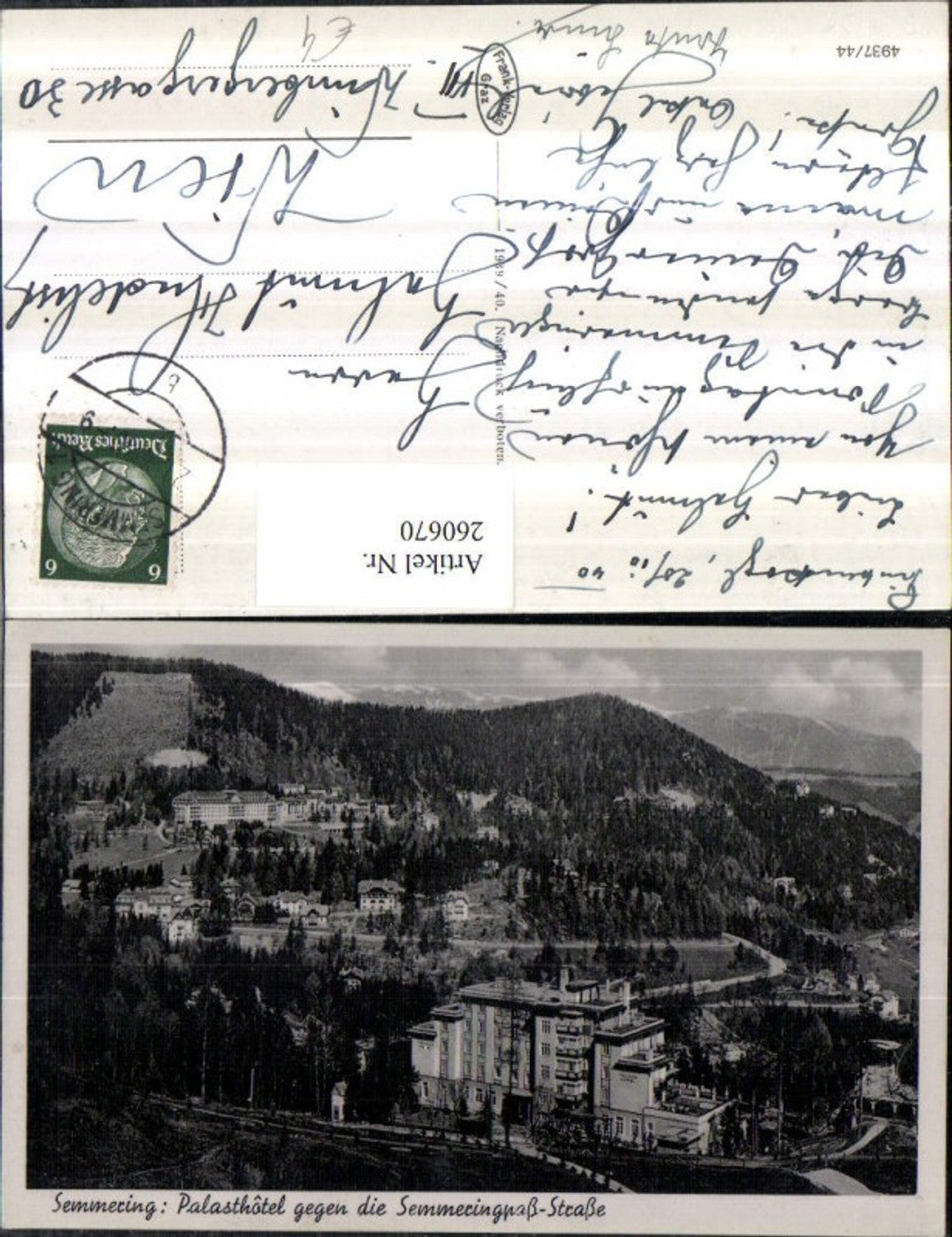 260670,Semmering Palasthotel geg. d. Semmeringpass-Straße