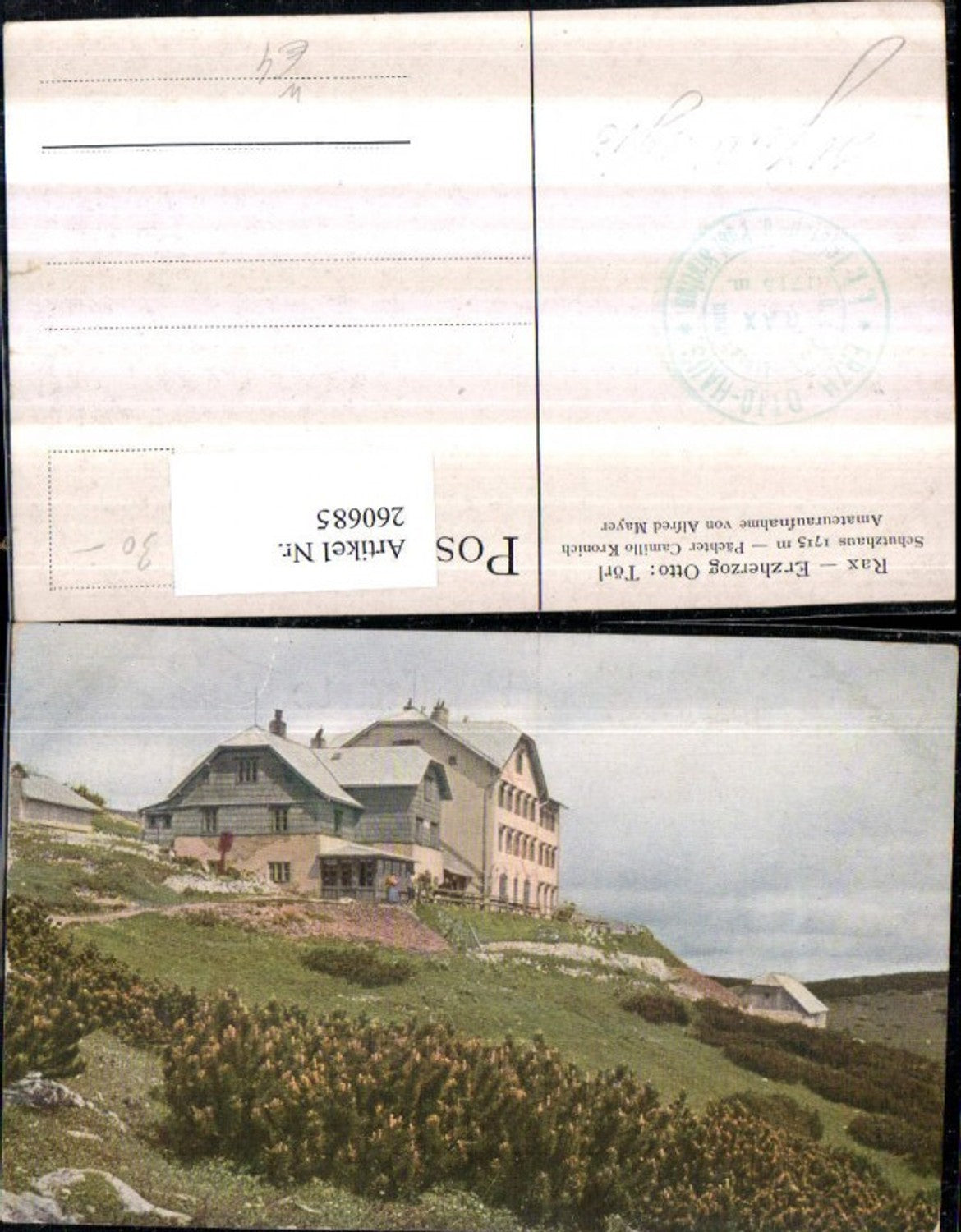 260685,Rax Erzherzog Otto Törl Schutzhaus b. Reichenau