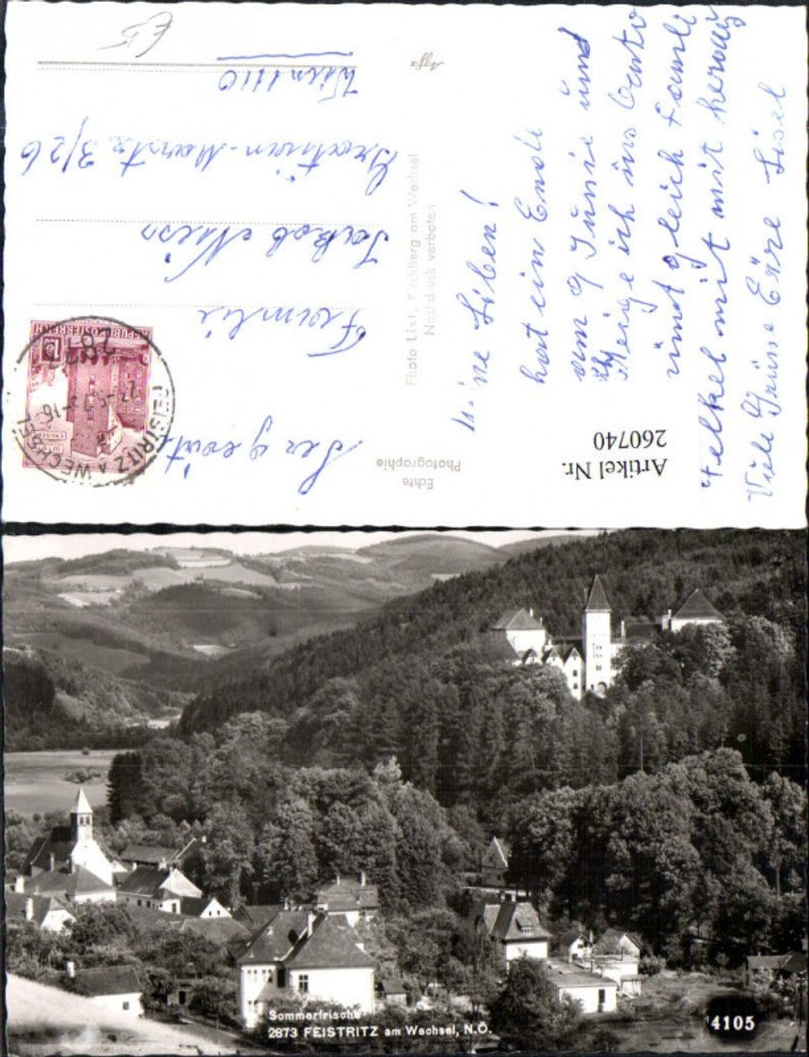 260740,Feistritz am Wechsel Totale Kirche Schloss