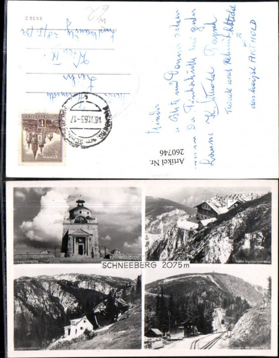 260746,Schneeberg Elisabeth-Kirche Hotel Hochschneeberg Station Baumgartner Baumgartnerhaus b. Puchberg
