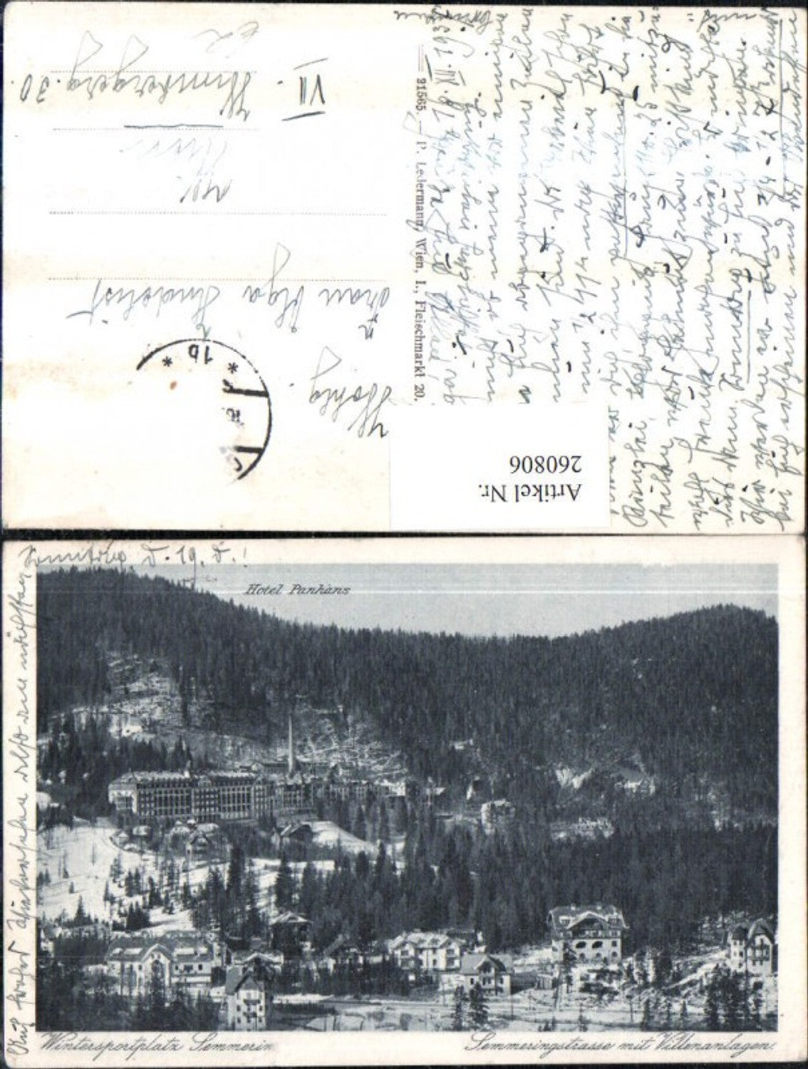 260806,Semmering Semmeringstraße m. Villenanlagen u. Hotel Panhans