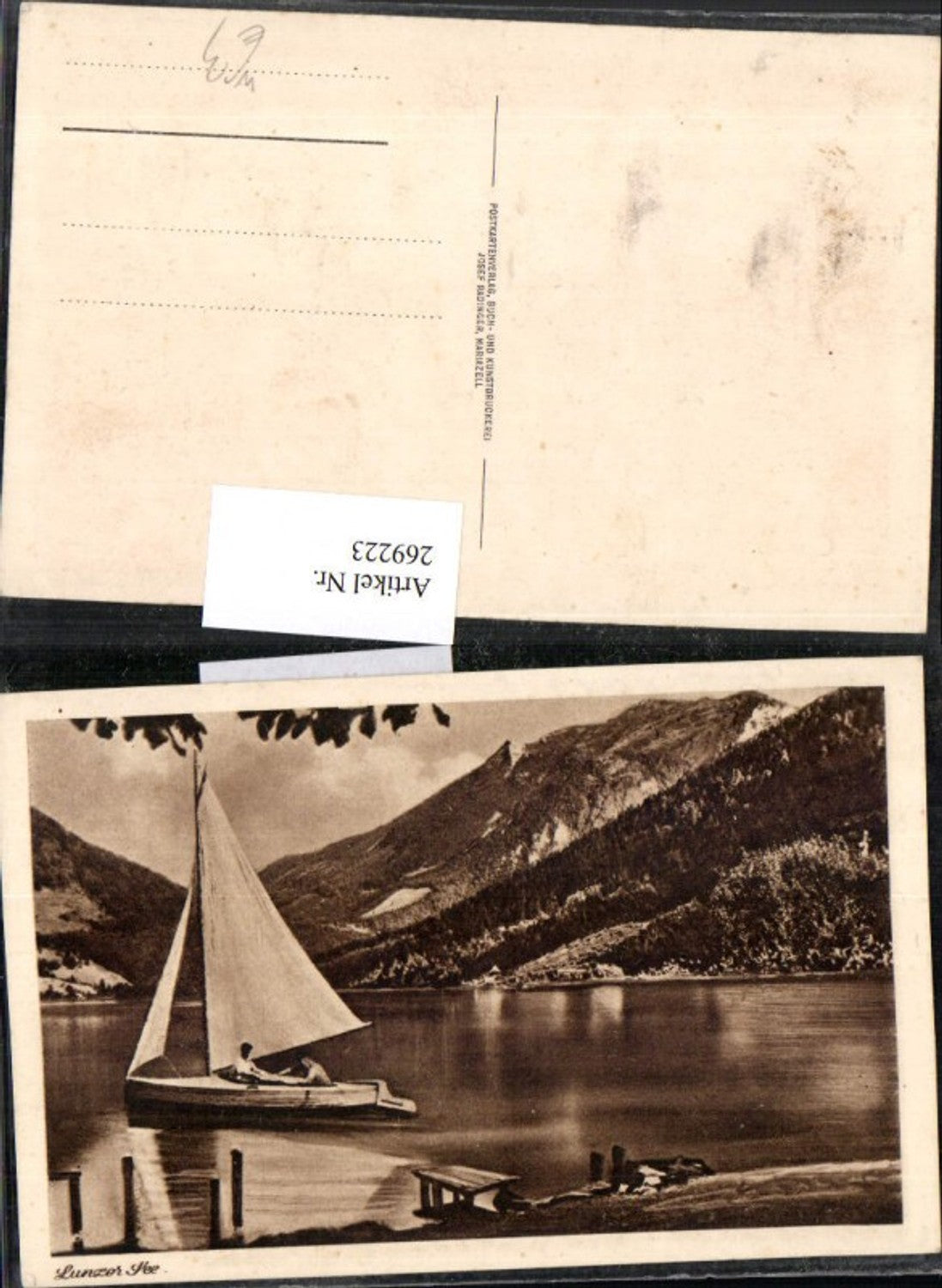 269223,Lunz Lunzer See Segelboot Bergkulisse