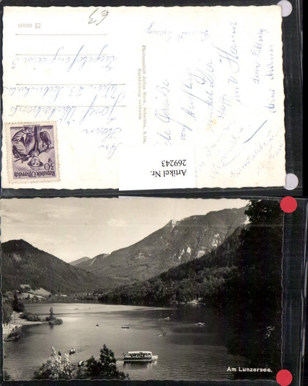 269243,Lunz Lunzer See Bergkulisse Ruderboote Schiff