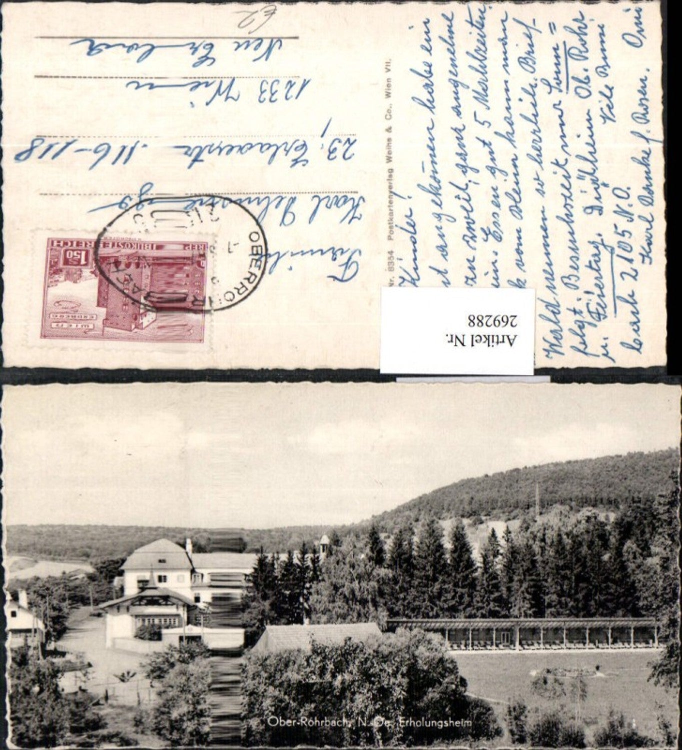 269288,Ober Rohrbach Erholungsheim Wald u. Bergkulisse