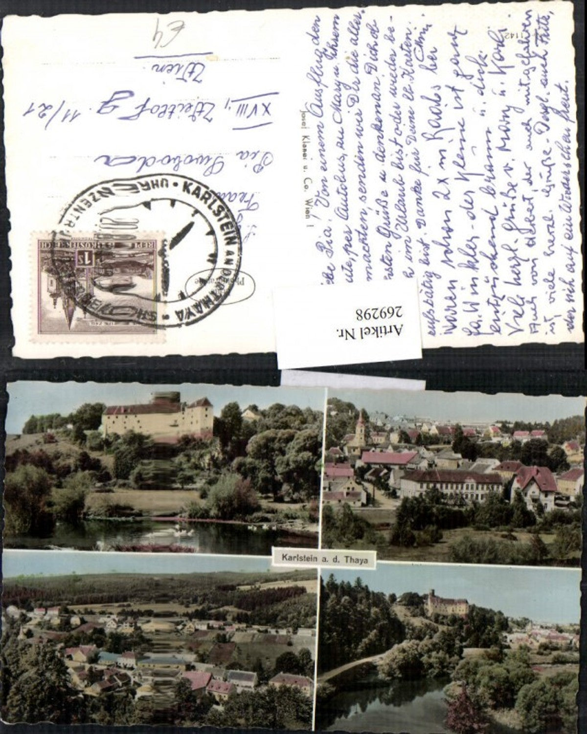 269298,Karlstein a. d. Thaya Mehrbildkarte Schloss Totale