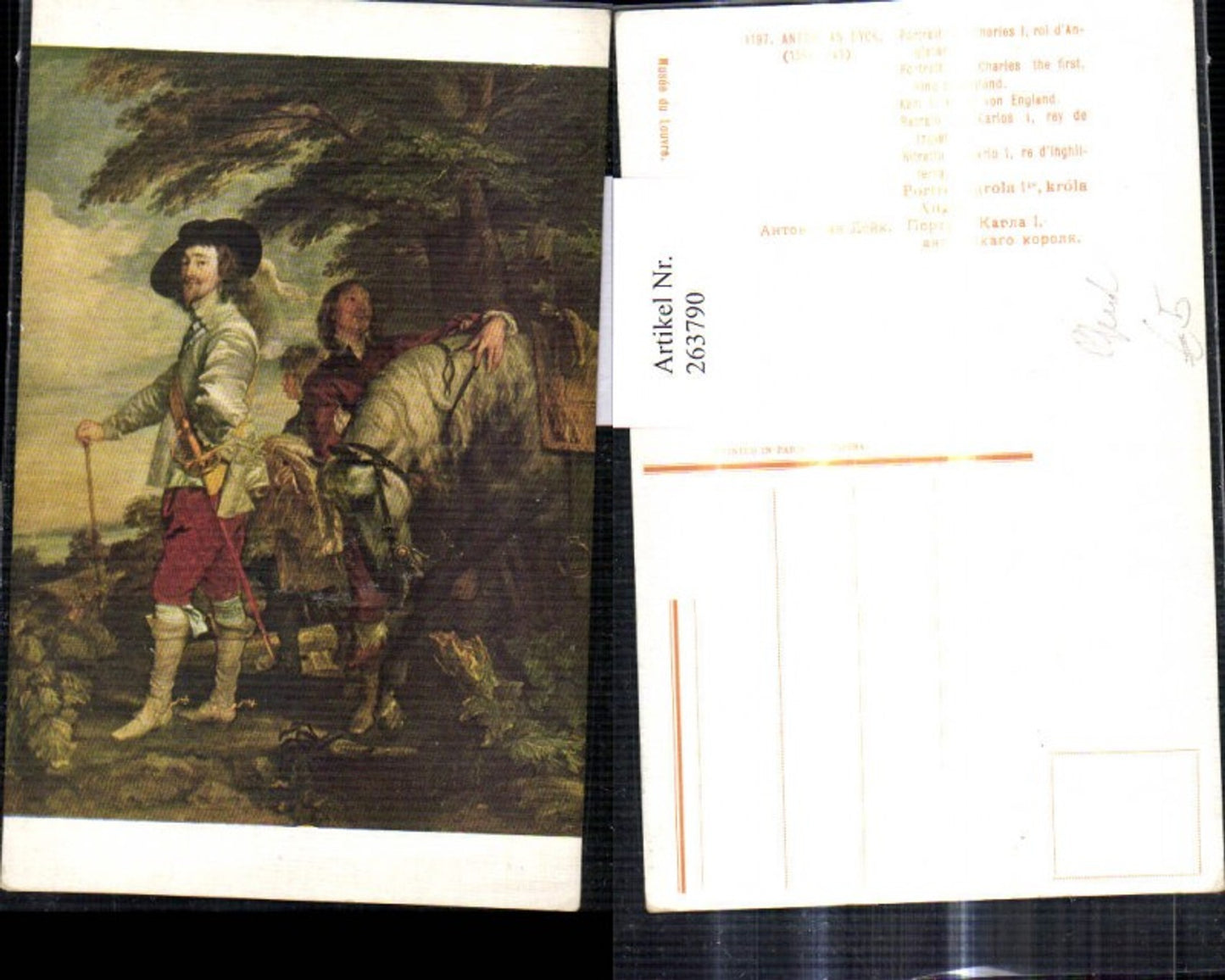 263790,Künstler Ak Anton van Dyck Portrait of Charles the first king of England Pferd Adel Monarchie