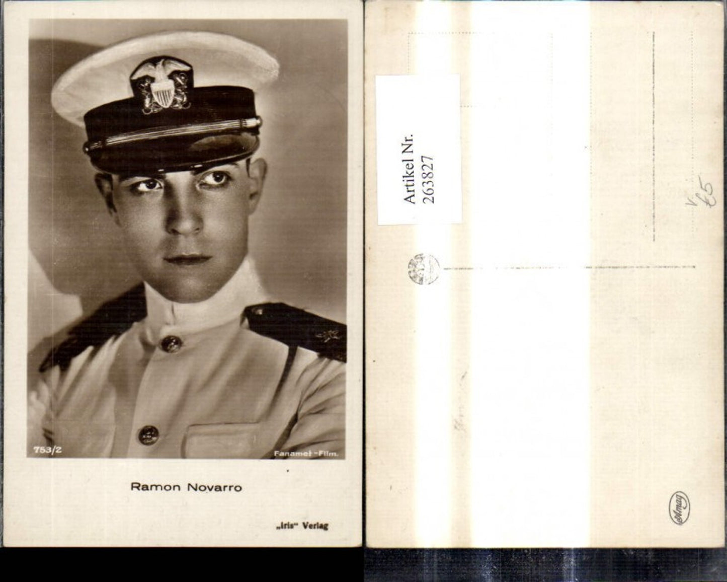 263827,Ramon Novarro Kostüm Uniform Schauspieler pub Iris 753/2