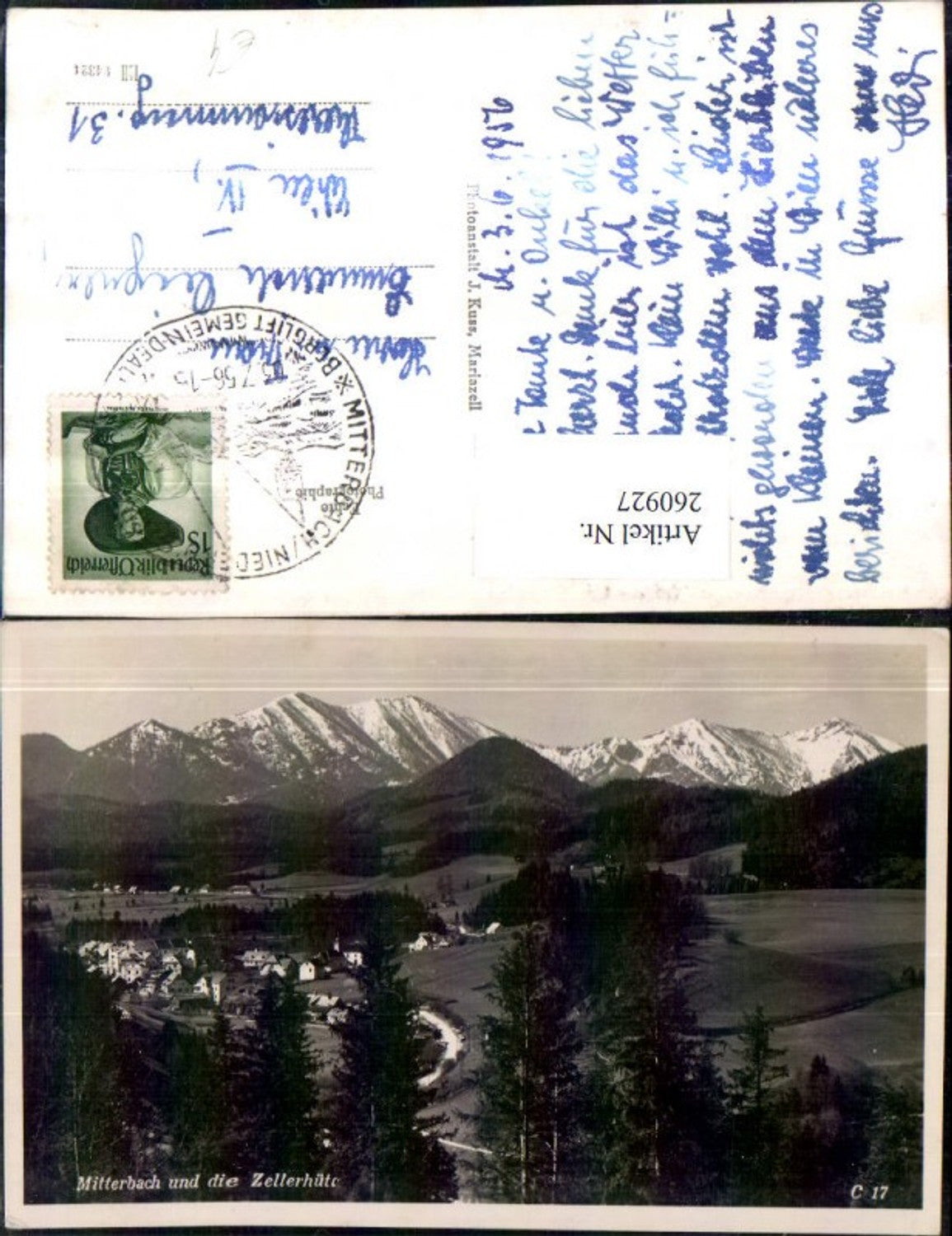 260927,Mitterbach Totale und d. Zellerhüte Bergkulisse