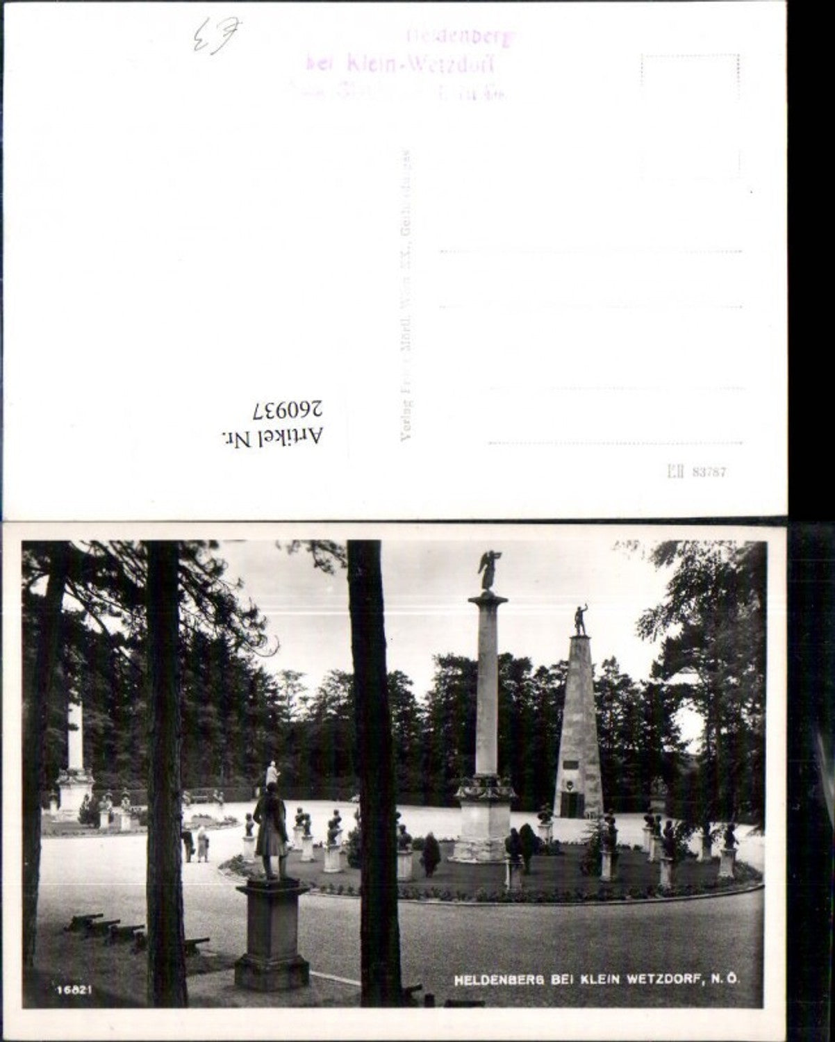 260937,Heldenberg b. Klein Wetzdorf Kleinwetzdorf Säulen Büsten