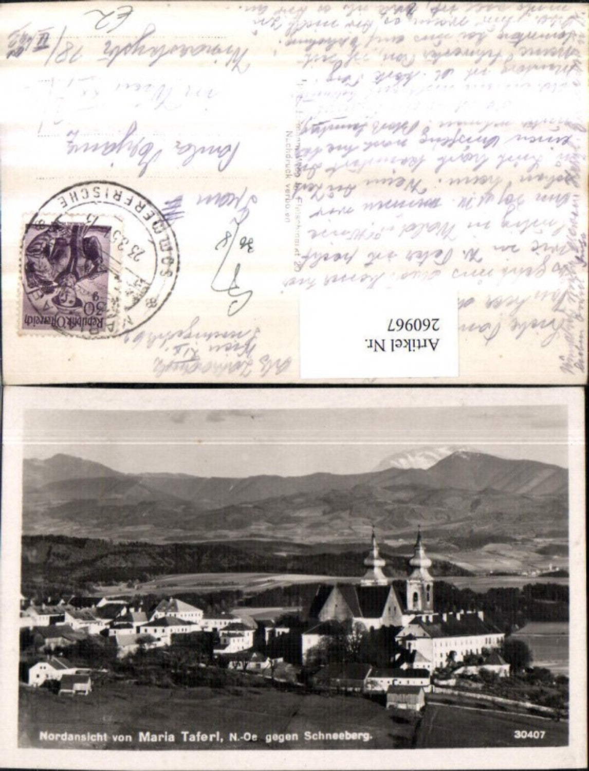 260967, Maria Taferl, church view from the north towards Schneeberg