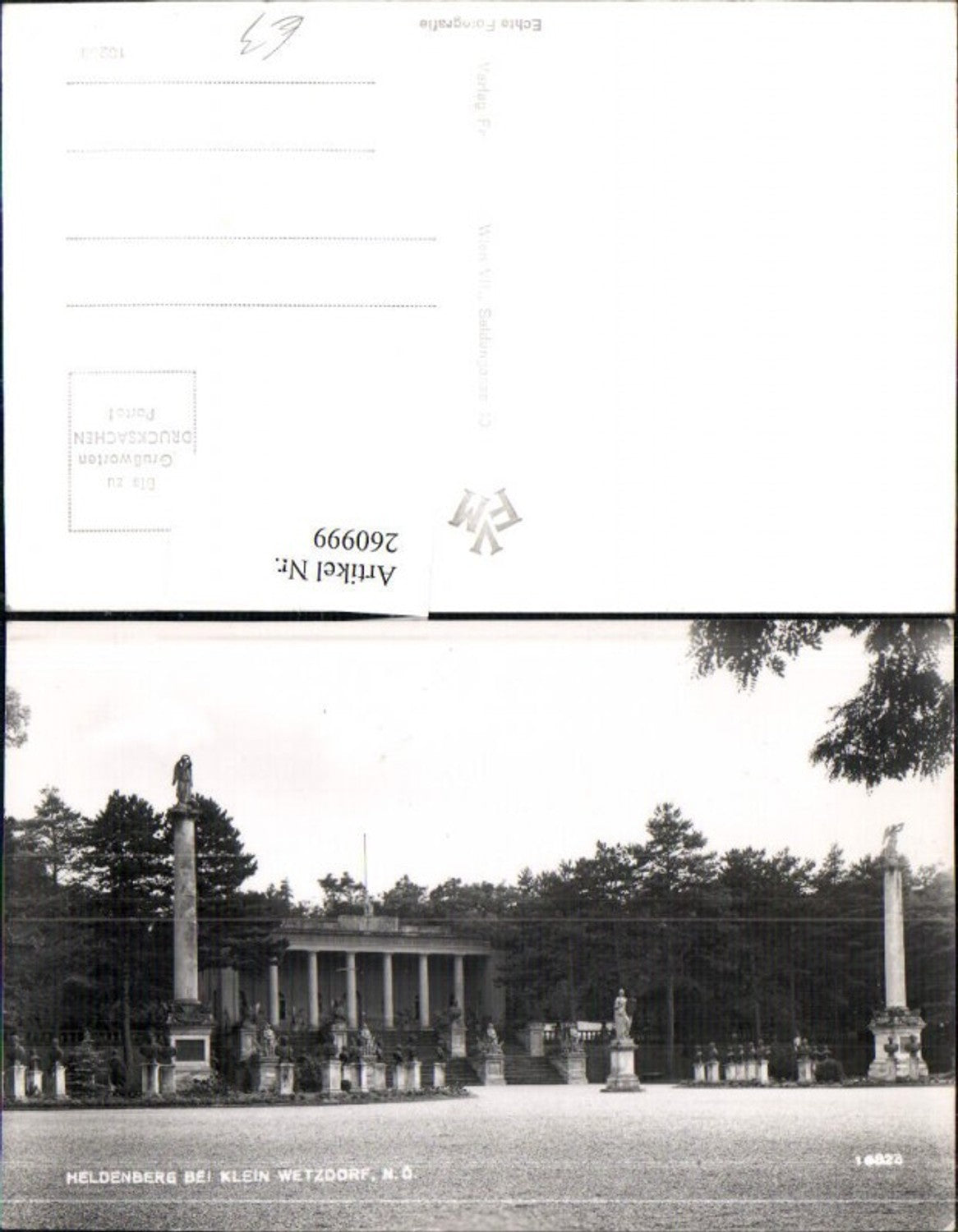 260999,Heldenberg b. Kleinwetzdorf Säulen Tempel Büsten