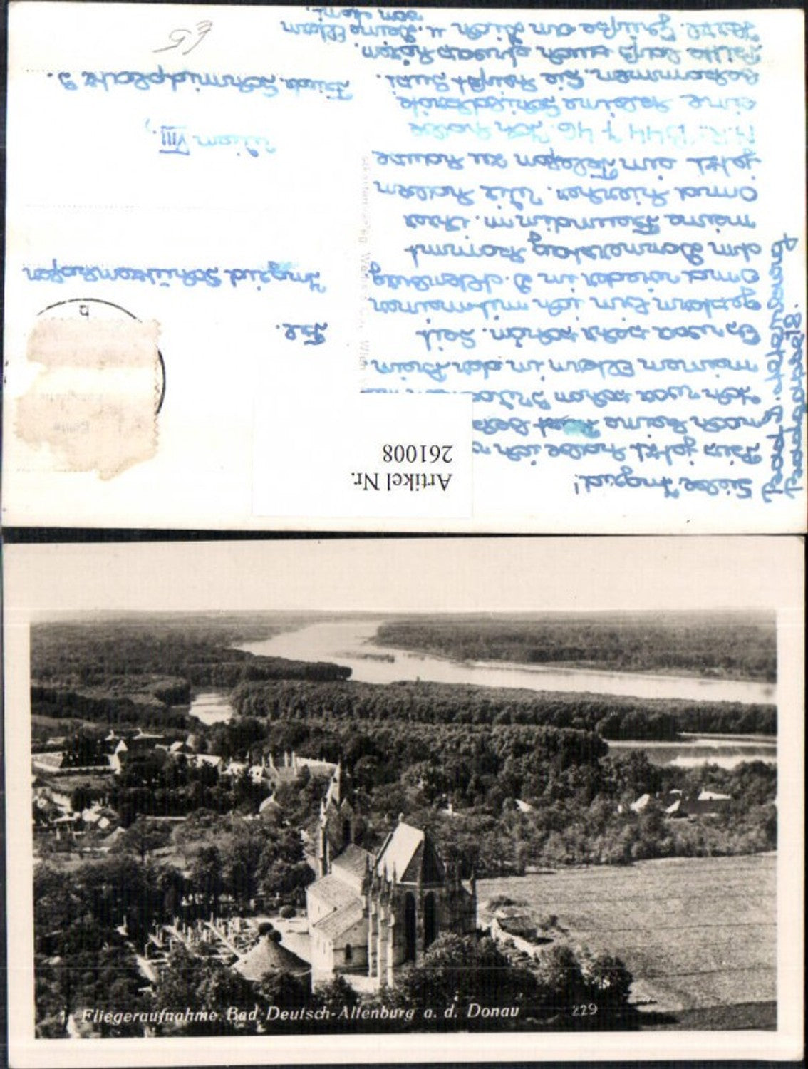 261008,Bad Deutsch-Altenburg an d. Donau Teilansicht Kirche Fliegeraufnahme 229