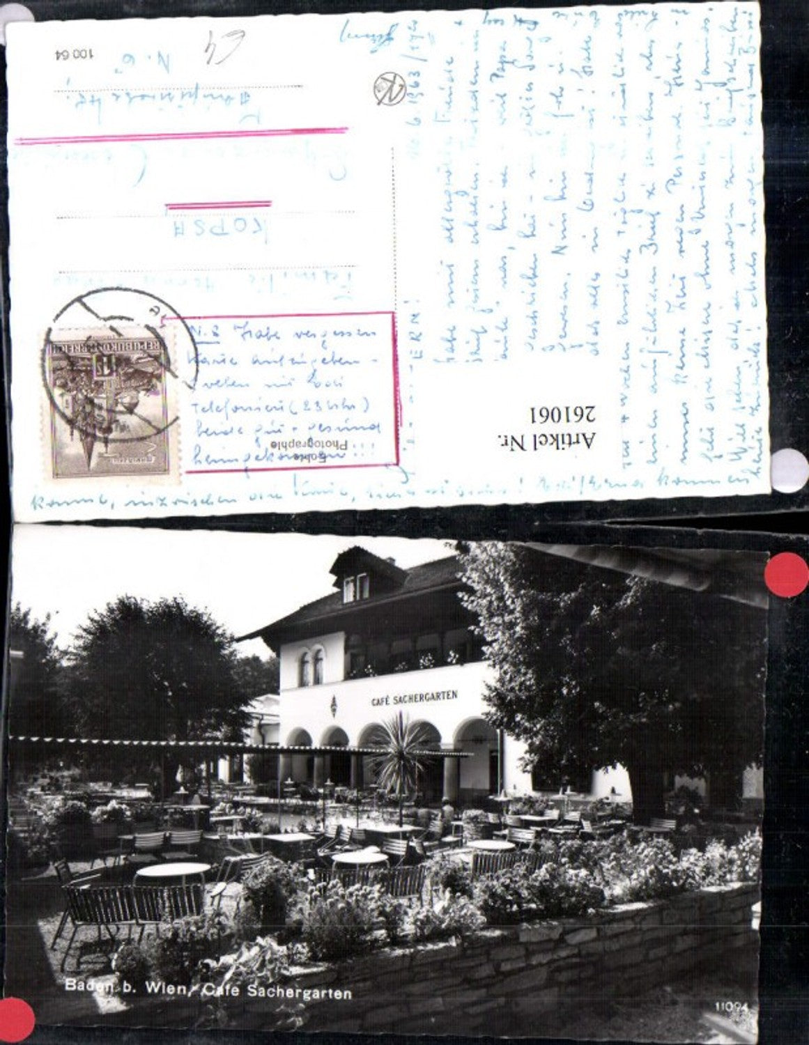 261061,Baden b. Wien Cafe Sachergarten Terrasse