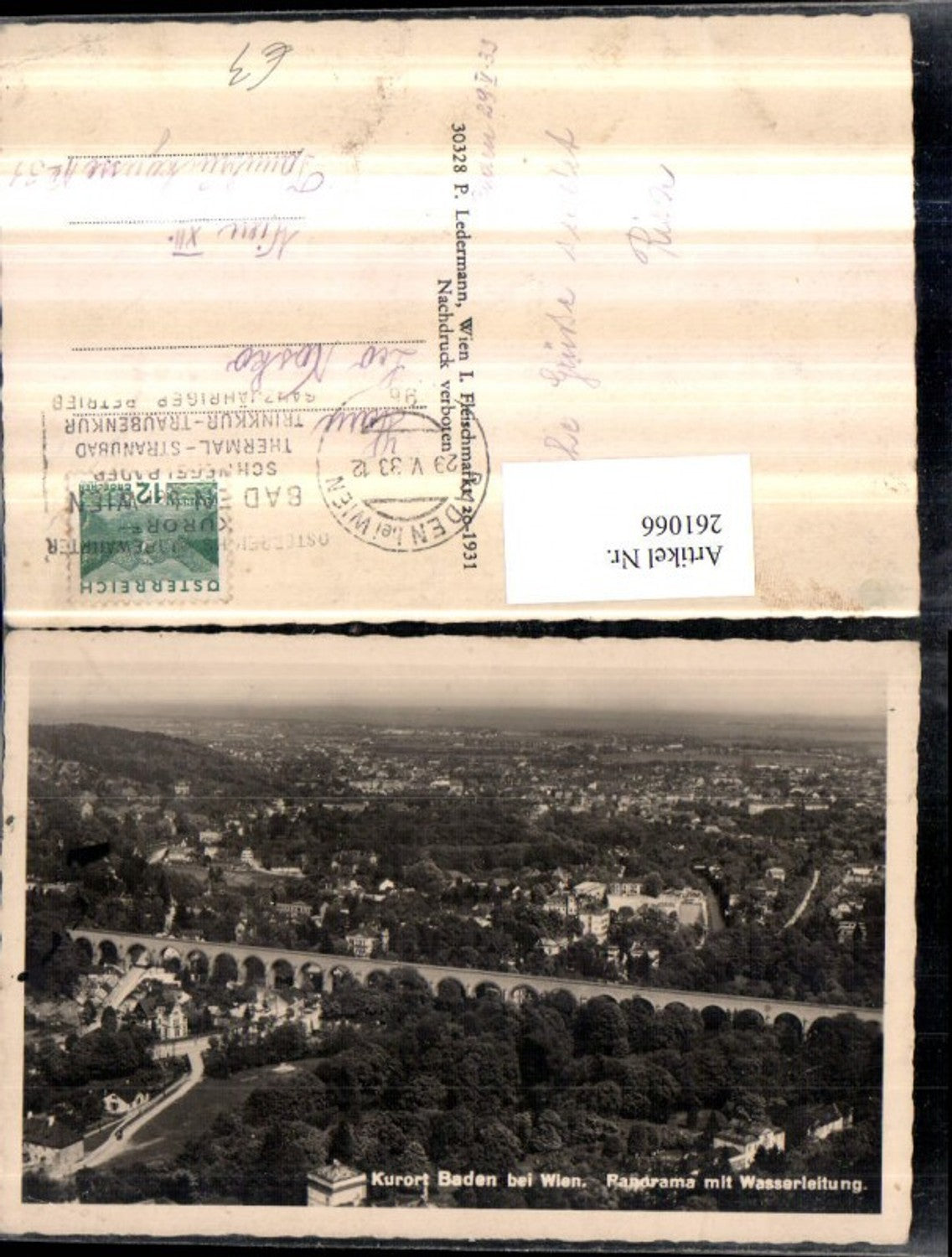 261066,Baden b. Wien Totale Panorama m. Wasserleitung Viadukt