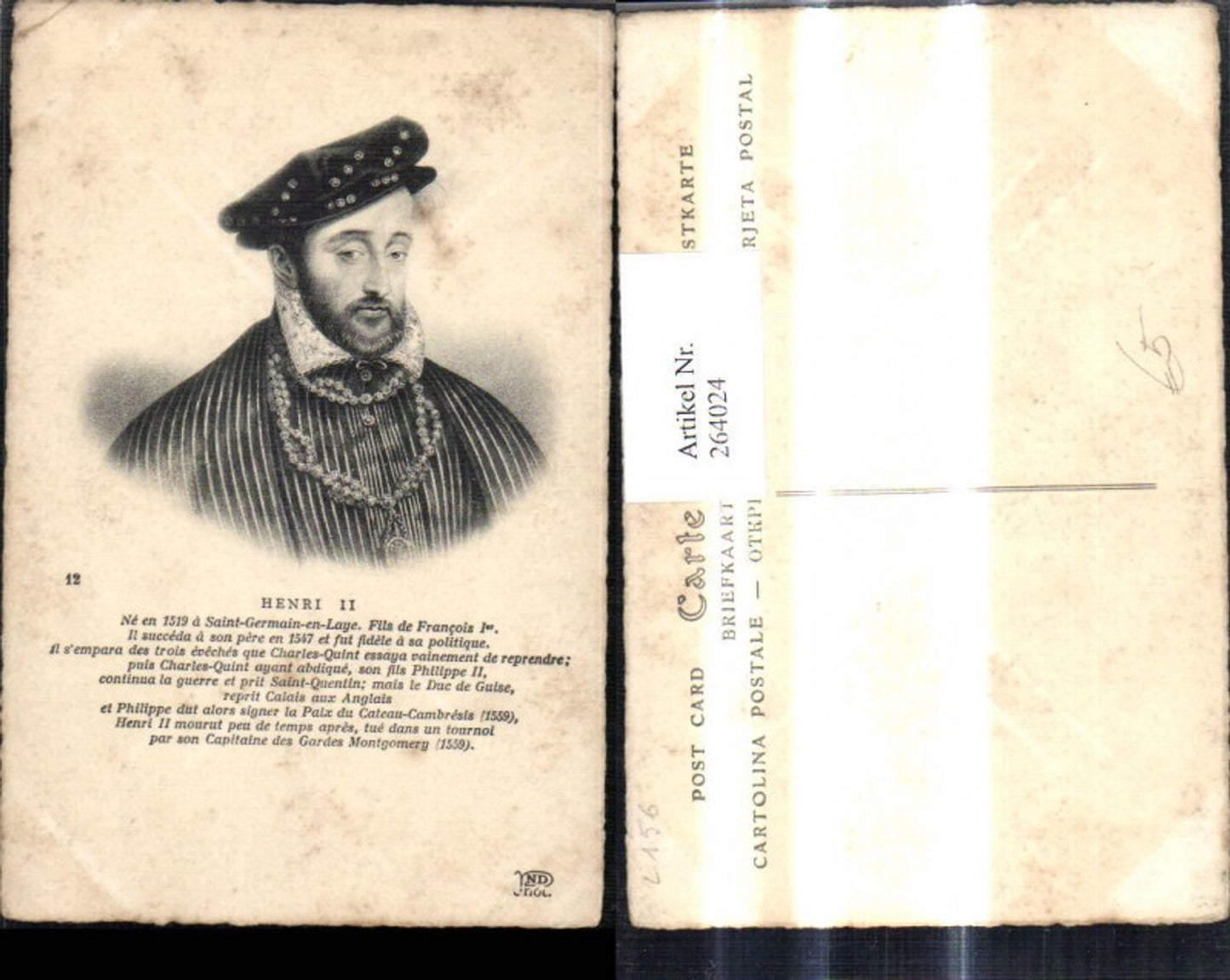 264024,Künstler Ak Henri II Portrait Text Kunst Wissenschaft