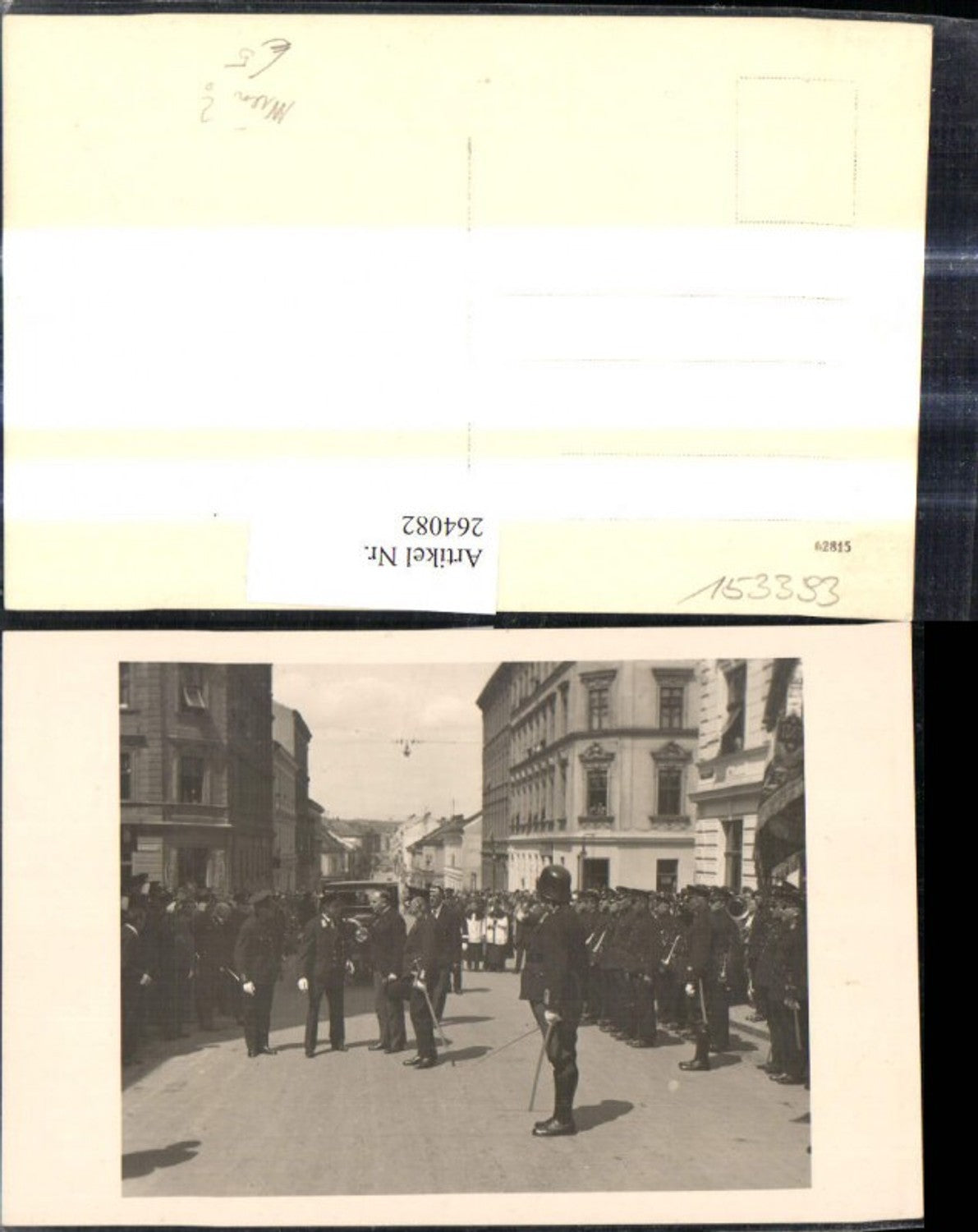 264082,Foto Ak Wien Aufmarsch Politiker Musikkapelle Strassenansicht Geschichte Österreich