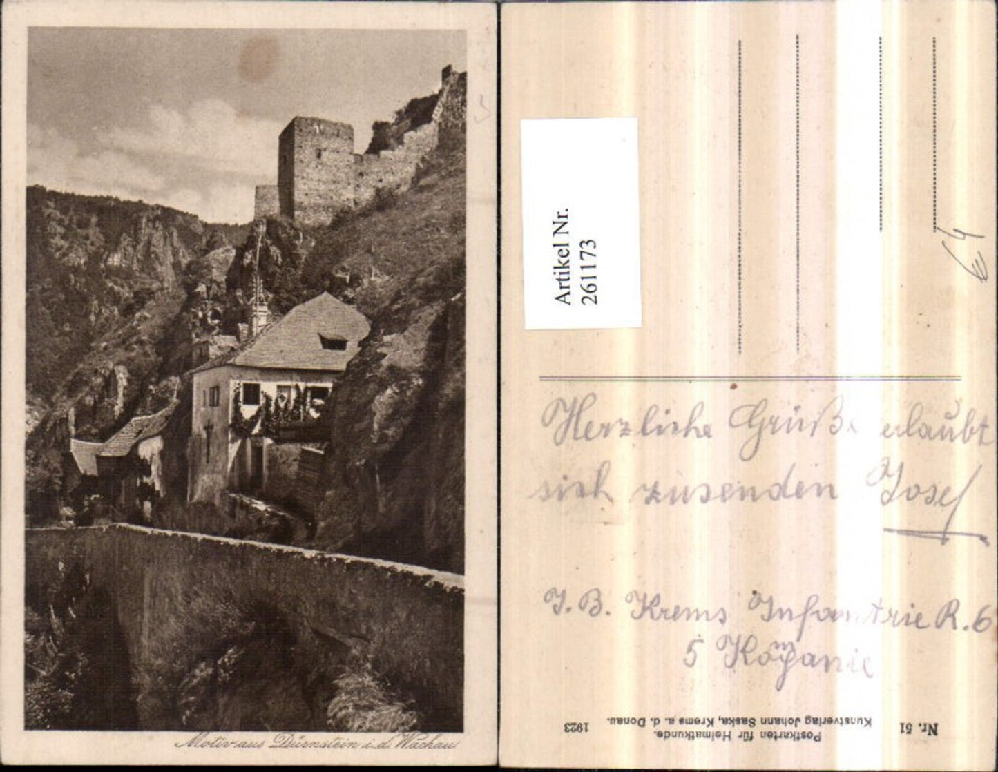 261173,Motiv aus Dürnstein in d. Wachau Ruine