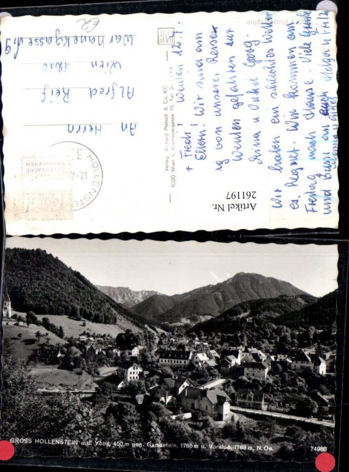 261197,Groß Hollenstein an d. Ybbs Totale geg. Gamsstein u. Voralpe