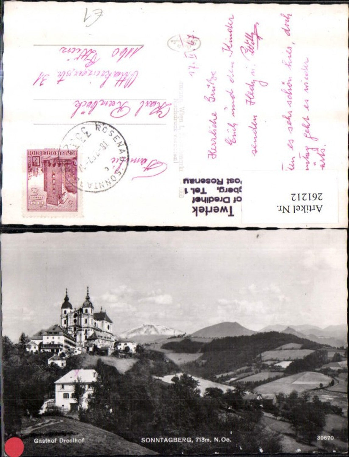 261212,Sonntagberg Totale Kirche Gasthof Dredlhof m. Ötscher