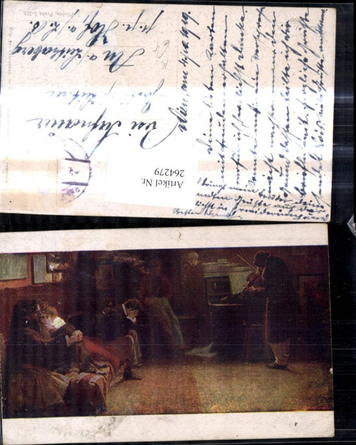 264279,Künstler Ak Lionello Balestrieri Beethoven Mann spielt Geige