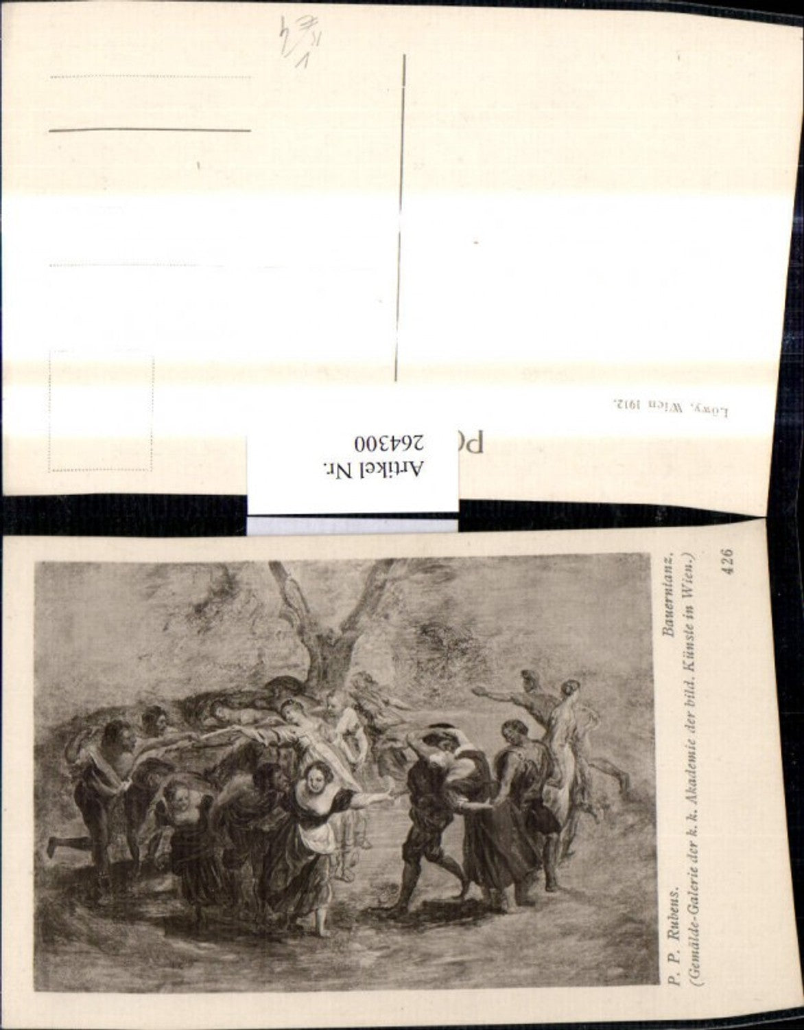 264300,Künstler Ak Peter Paul Rubens Bauerntanz Leute Tanzen pub J. Löwy Wien 426