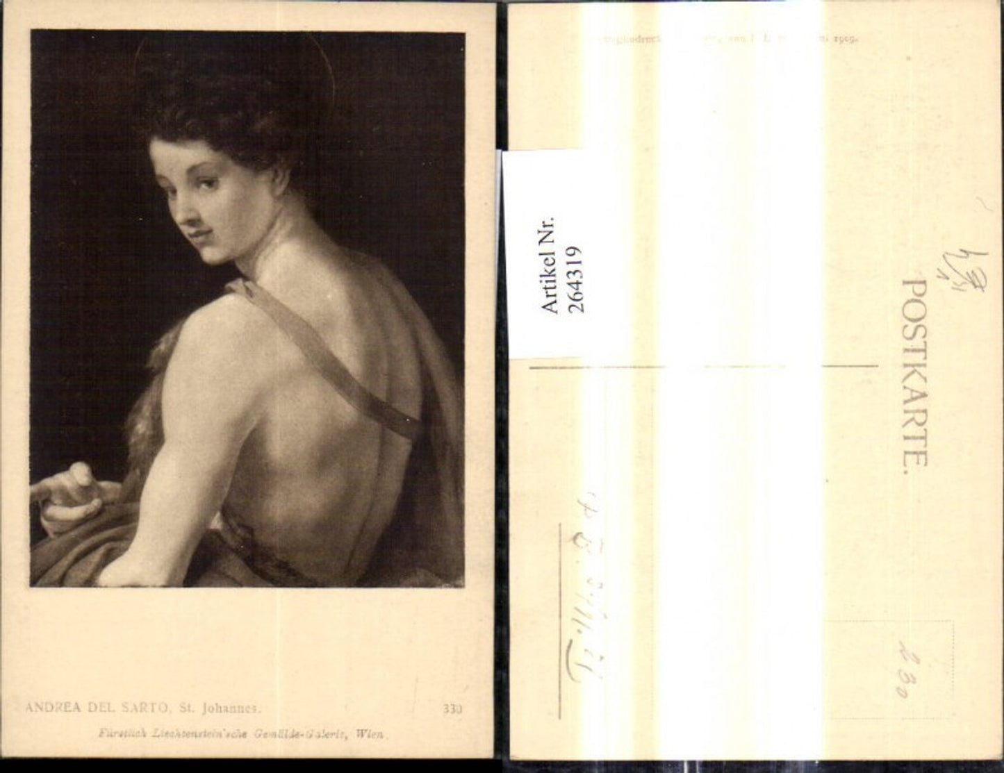 264319,Künstler Ak Andrea Del Sarto St Johannes Frau Portrait pub J. Löwy Wien 330