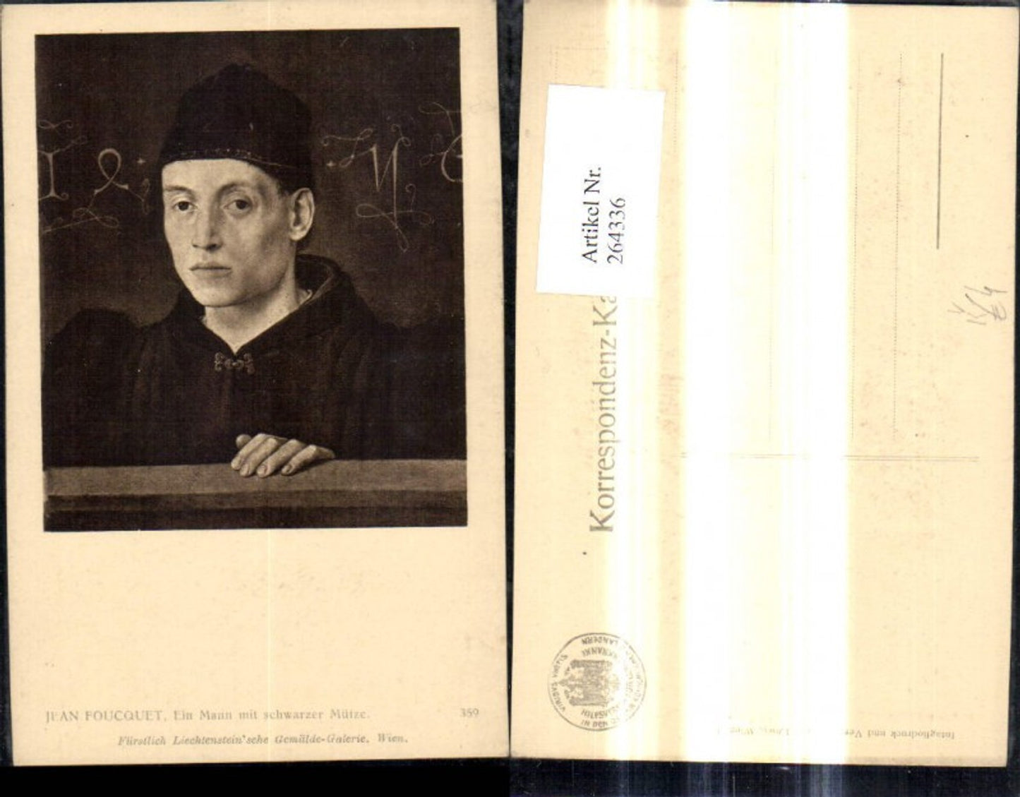 264336,Künstler Ak Jean Fouquet Ein Mann mit schwarzer Mütze Portrait pub J. Löwy Wien 359