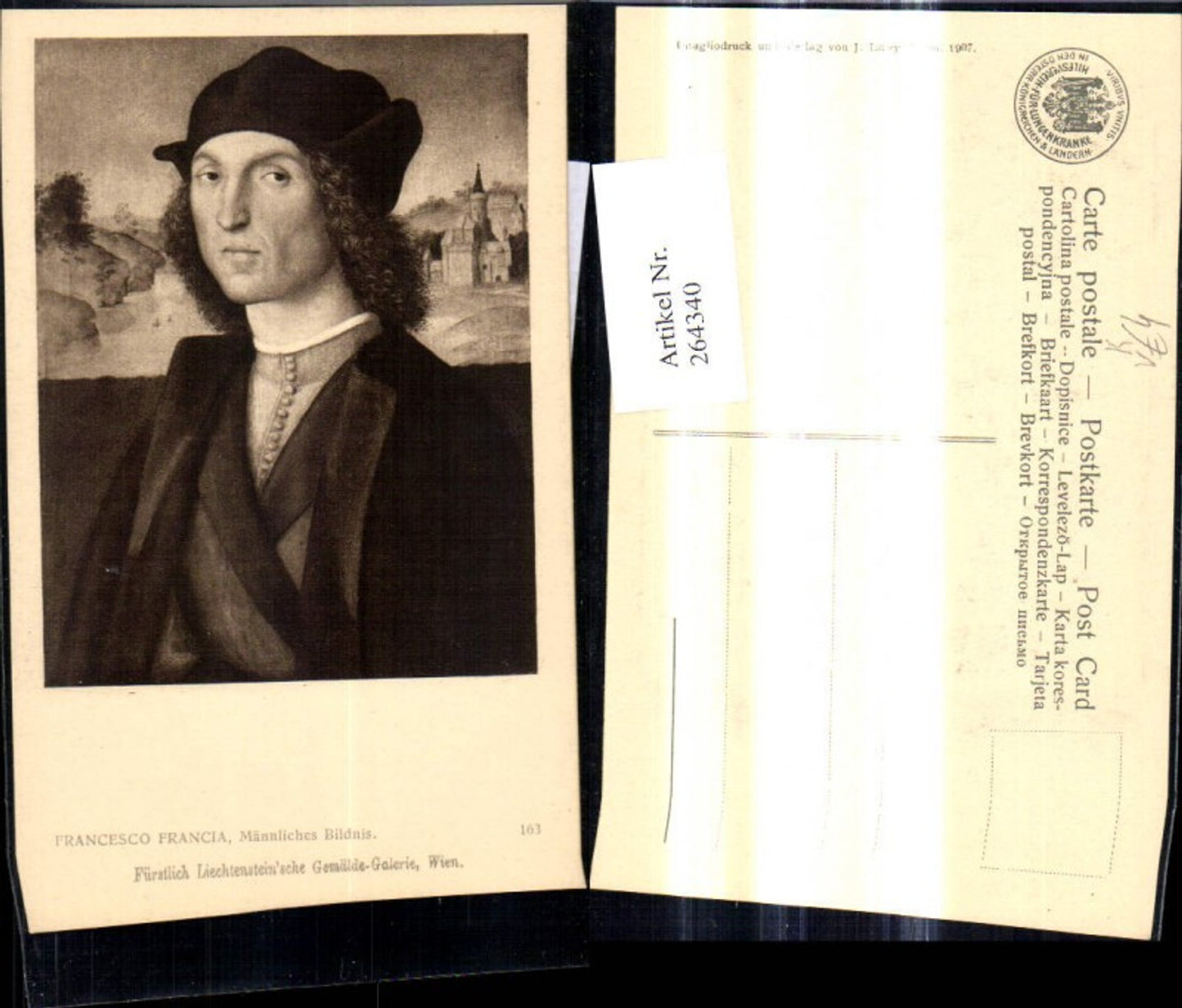 264340, Artist Ak Francesco Francia Male Portrait Man Portrait pub J. Löwy Vienna 163