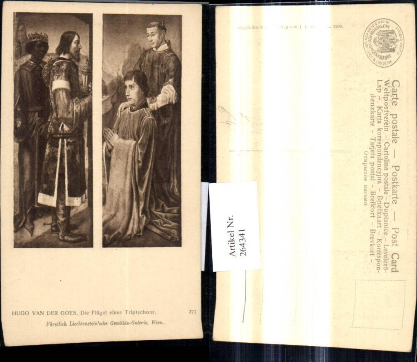 264341,Künstler Ak Hugo van der Goes Die Flügel eines Triptychons pub J. Löwy Wien 277
