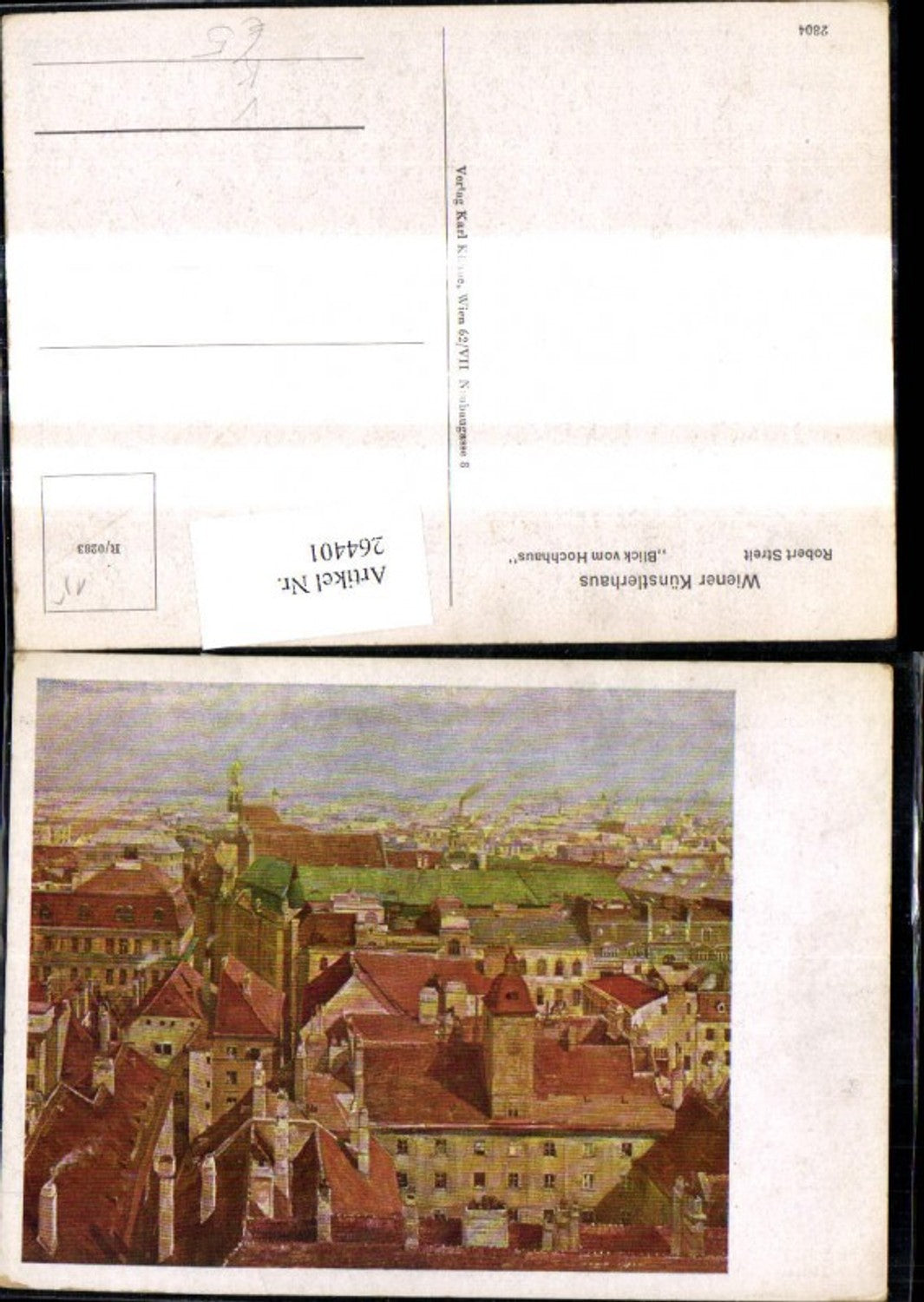 264401, Artist: Robert Streit, View from a skyscraper, Panorama of Vienna, Karl Kühne, 2804