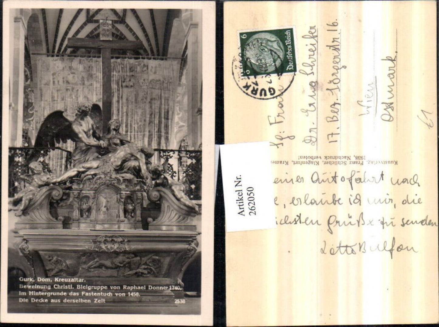 262050, Gurk Cathedral Church Cross Altar Lamentation of Christ