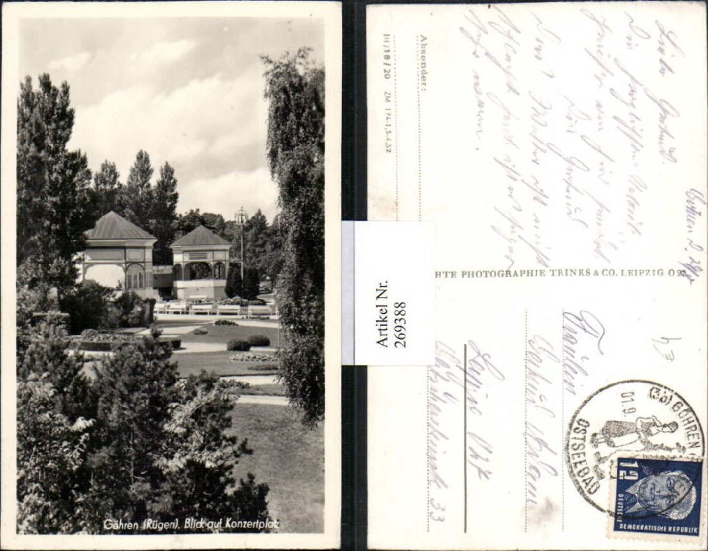 269388,Göhren b. Rügen Blick a. Konzertplatz Garten