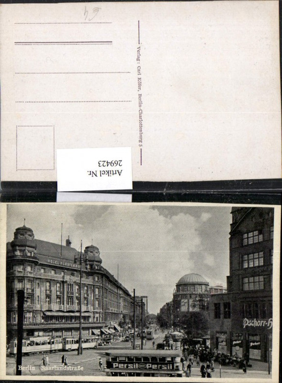 269423,Berlin Saarlandstraße Straßenansicht Straßenbahn